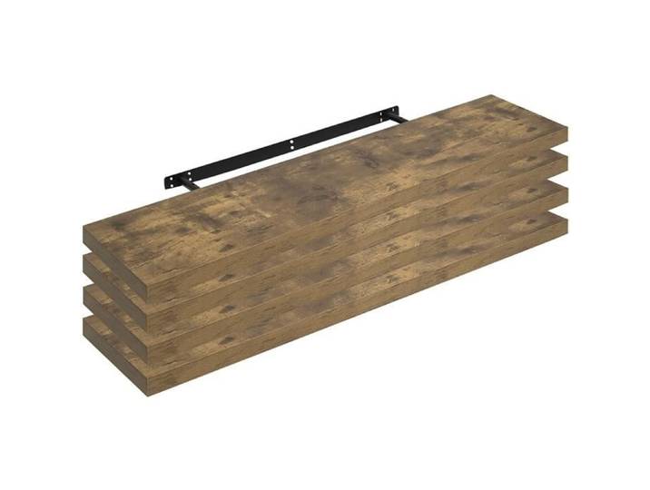 WOLTU Étagère Murale Lot de 4 Étagère Suspendue Étagère Flottante de CD DVD 110x23x3.8cm Marron Rustique RG9316hov-4