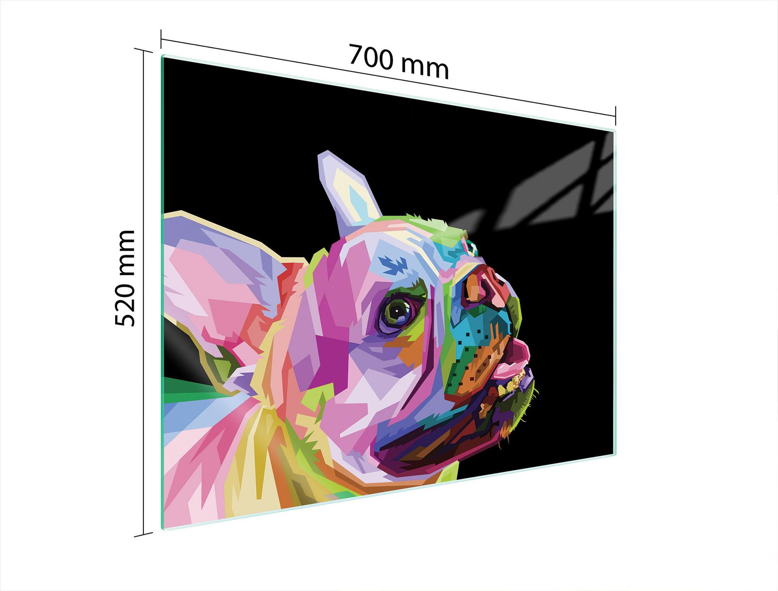 HUND Glazen beschermplaat voor fornuis, 70 x 52 cm