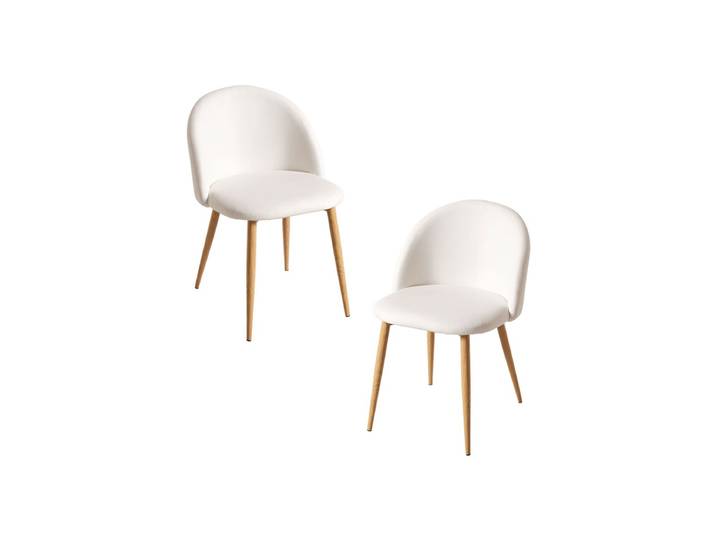 2er Set Vint Kunstleder Stühle - Weiß