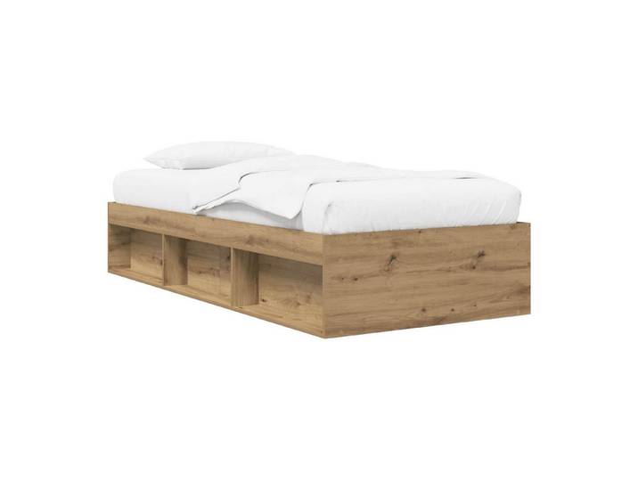 vidaXL Bett Bettgestell mit Stauraum Kunsthandwerk Eiche 80 x 200 cm (1-tlg), Bettgestell mit Stauraum Kunsthandwerk Eiche 80 x 200 cm
