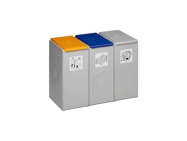 VAR Wertstoffsammler aus Kunststoff Station mit je 40 l Volumen, 3-fach-Sammler