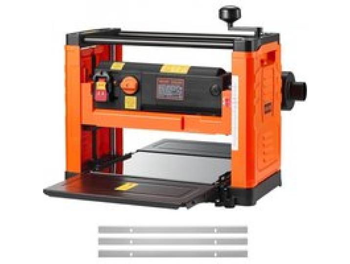 VEVOR Dickenhobel, 2 Gang, 330 mm breiter Arbeitstisch, Hobelmaschine, drei Klingen, 2000 W, 23500 U/min, leistungsstarker Motor, Doppelrollen, Überrollschutz, Holzbearbeitung für Hart- & Weichholz