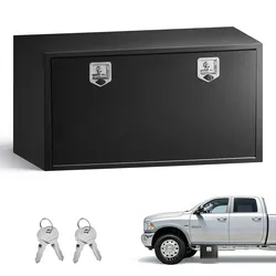 VEVOR Lkw Unterbaubox 1219 x 609 x 609 mm Unterflur Staukasten Kaltgewalzter Stahl Wasserdichter Werkzeugkasten mit T-Griff Schloss für Lkw Anhänger Transporter Werkzeugkiste Unterflurkasten Schwarz
