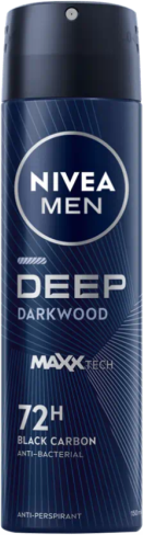 Nivea Men Deep Darkwood Black Carbon Spray 150 ml