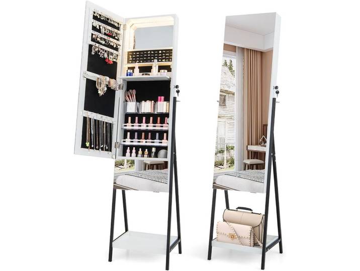 SCHMUCKSCHRANK 166cm Weiß