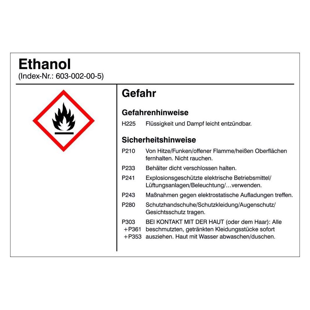 SafetyMarking Gefahrstoffetiketten G009 Ethanol 10. (21.B1200.09)