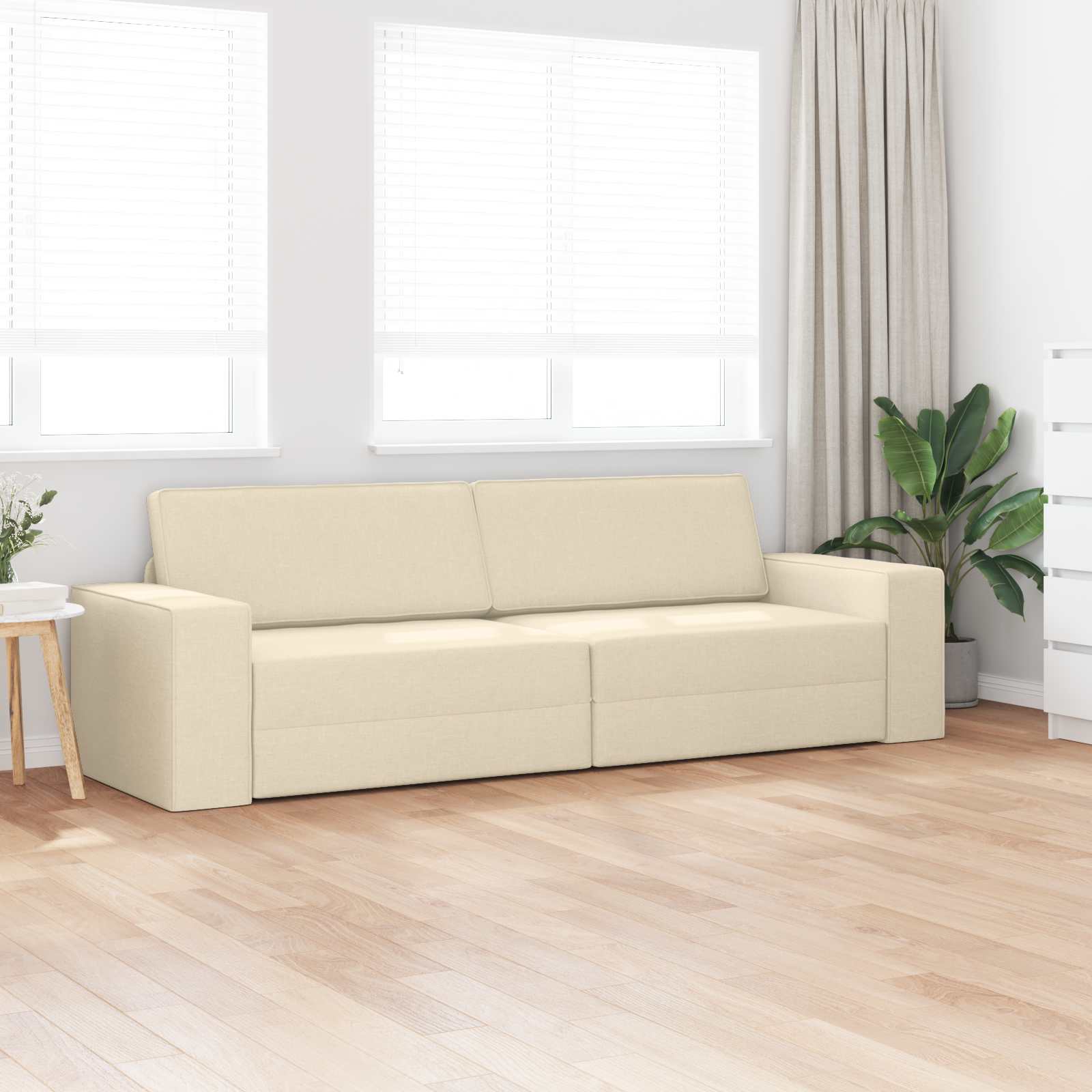 vidaXL Canapé-Lit Crème 245 x 78 x 77 cm tissu