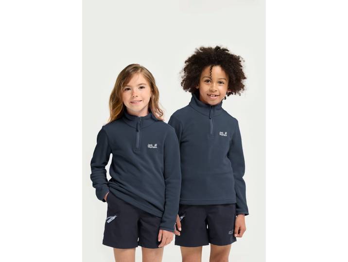 Fleecepullover JACK WOLFSKIN TAUNUS 100 HZ K , Kinder, Gr. 116, blau (midnight sky), Obermaterial: 100% Polyester, Sweatshirts Fleecepullover, mit leichtem Fleece, aus Polyester