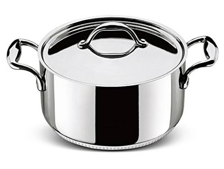 Lagostina Accademia Lagofusion Kochtopf mit Deckel, Rostfreies Metall, Edelstahl, 24 cm