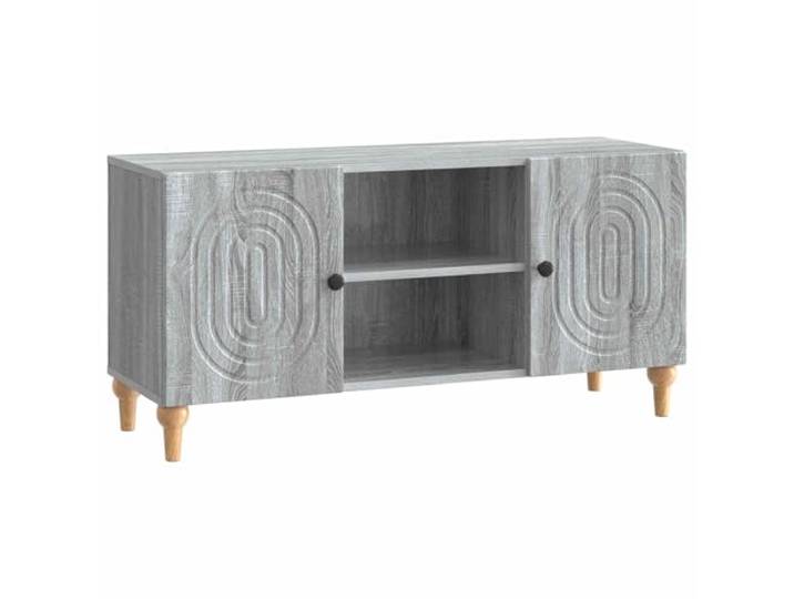 hliofuir TV-Schrank Graues Sonoma 102x34,5x50 cm Holzwerkstoff Kompaktes Lowboard in grauer Sonoma-Optik mit 2 Türen und Ablagefach für Wohnzimmer und Schlafzimmer.