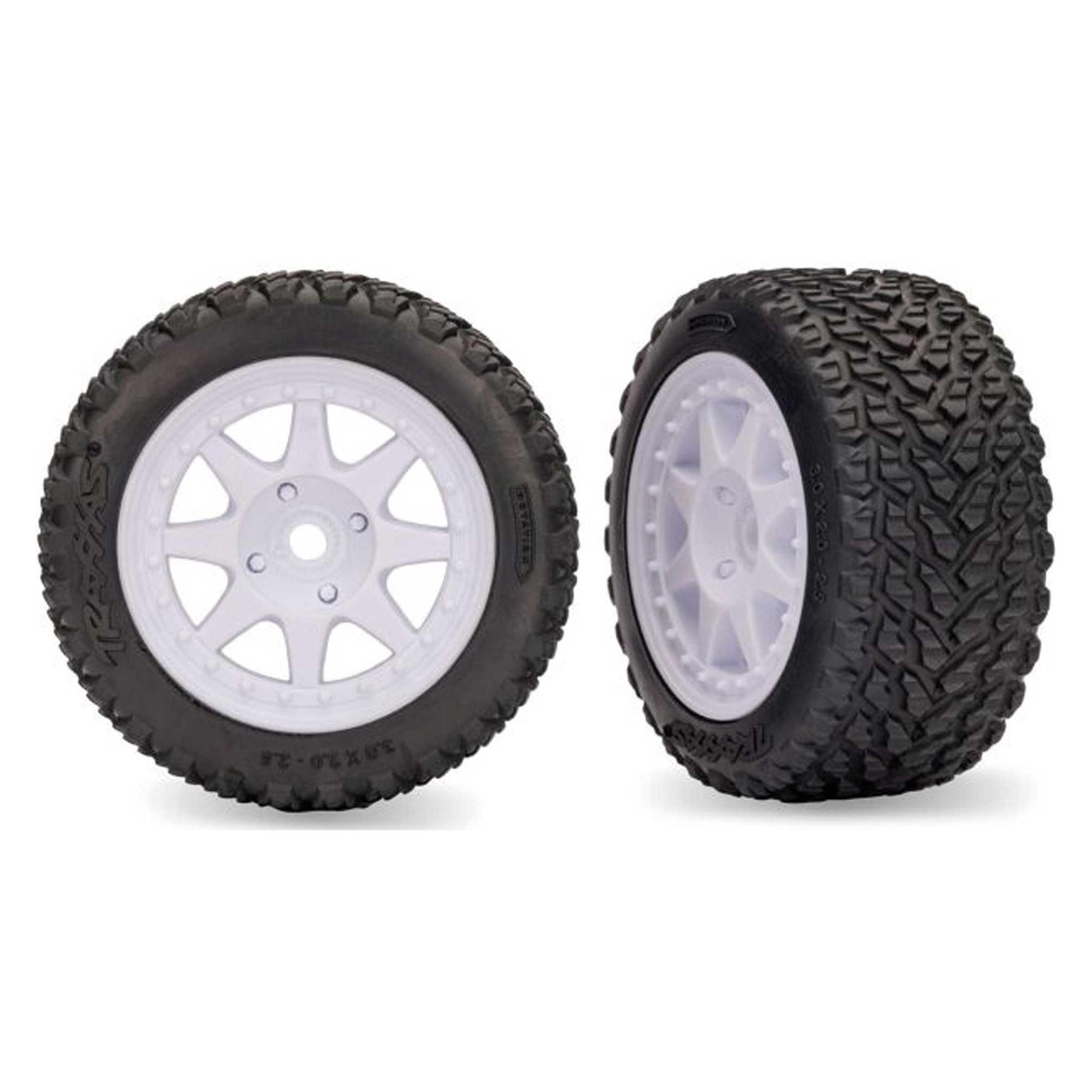 Traxxas Mini Rally Felgen vo weiss mit Rally Reifen (2) (TRX10872-WHT)