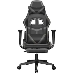 vidaXL Raranica (Mit Fussablage), Gaming Stuhl, Schwarz
