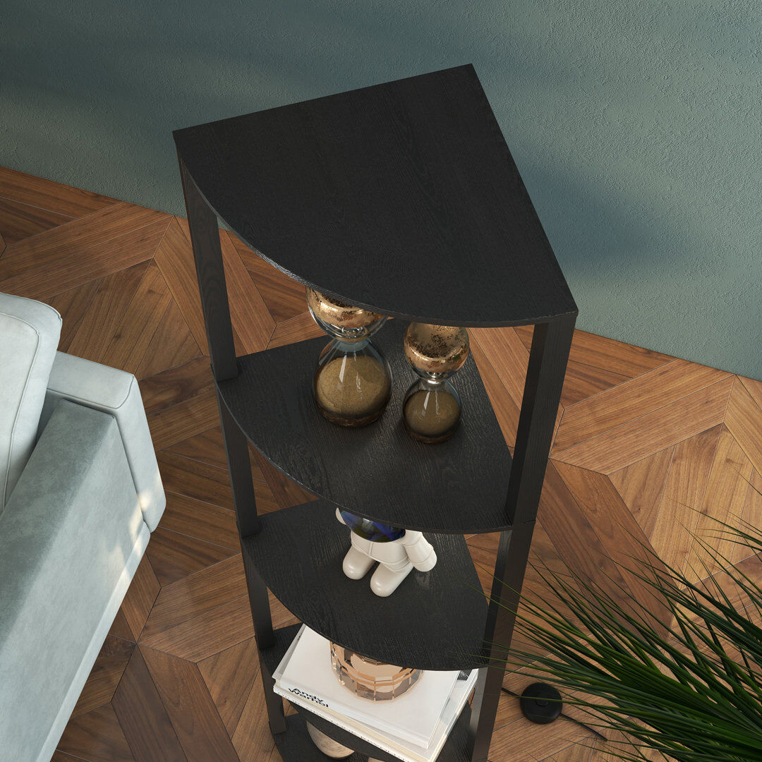 17 Stories Mirtle Corner Floor Lamp with Warm White LED Light, Black 163.5cm H X 41cm W X 29.5cm D