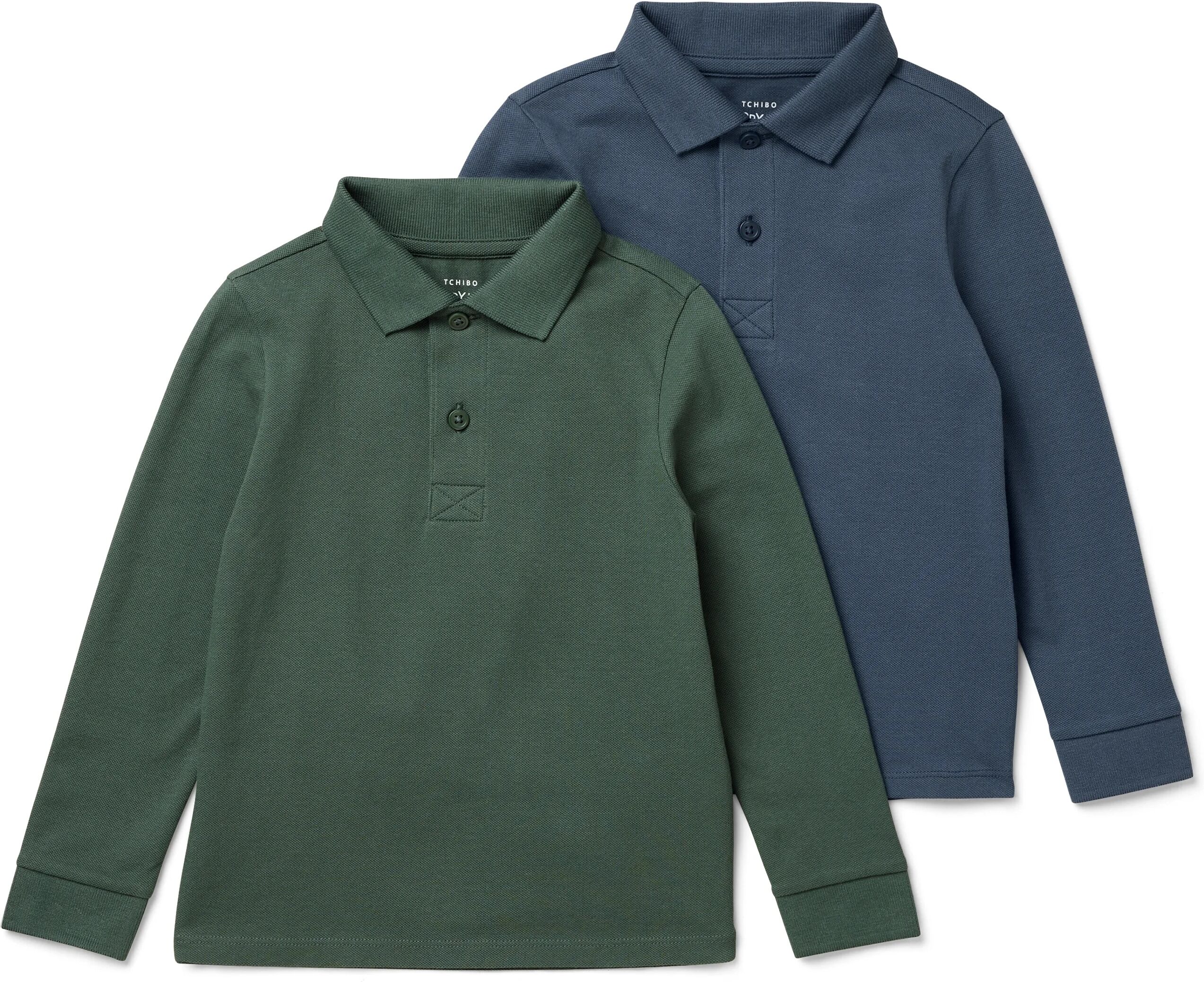 Tchibo - 2 Kinder-Poloshirts aus Baumwoll-Piqué - Kinder - Gr. 110/116 - dunkelblau