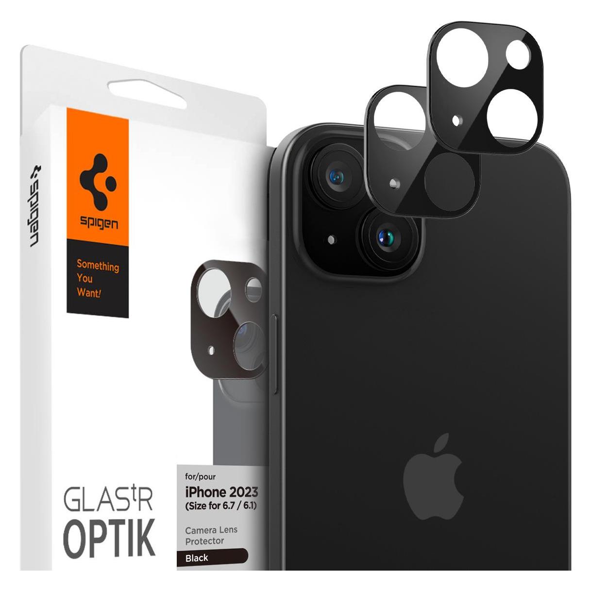 Spigen Glass tR Optik 2er-Pack, schwarz - iPhone 15/15 Plus (Apple iPhone 15) (1489652001)