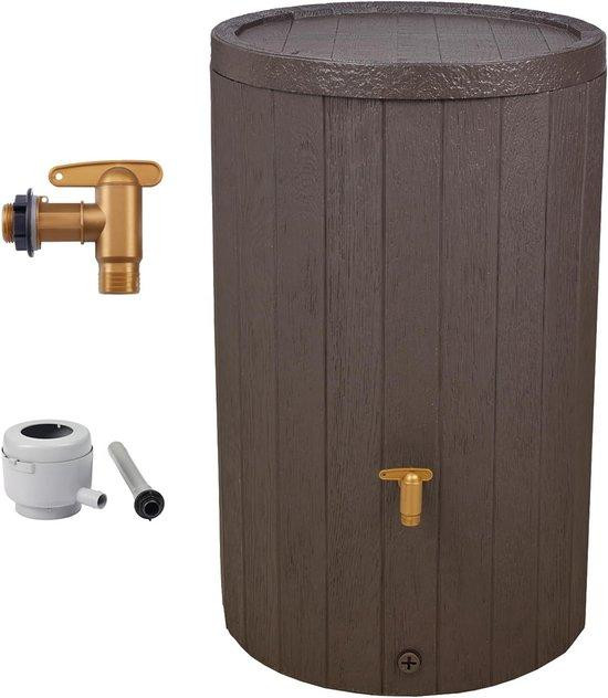 4rain Regenton Houtlook Design Bruin - 220 Liter