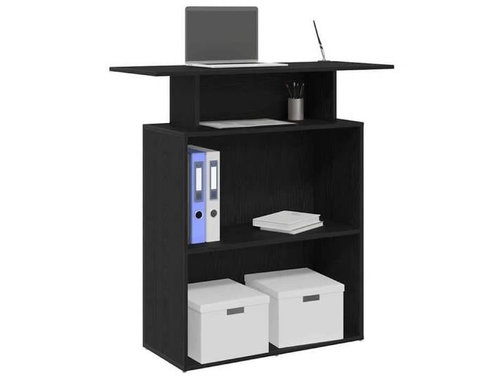 (Vente chaude) - BUREAU Noir KENNETH - 1 PCS - Table d'écriture Noir 100x40x104 cm Bois d'ingénierie8219
