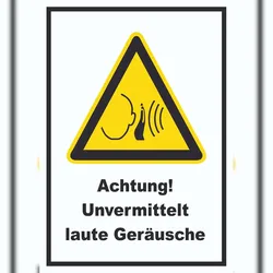 HB-Druck Achtung Unvermittelt laute Geräusche A5 (148x210mm) Schild