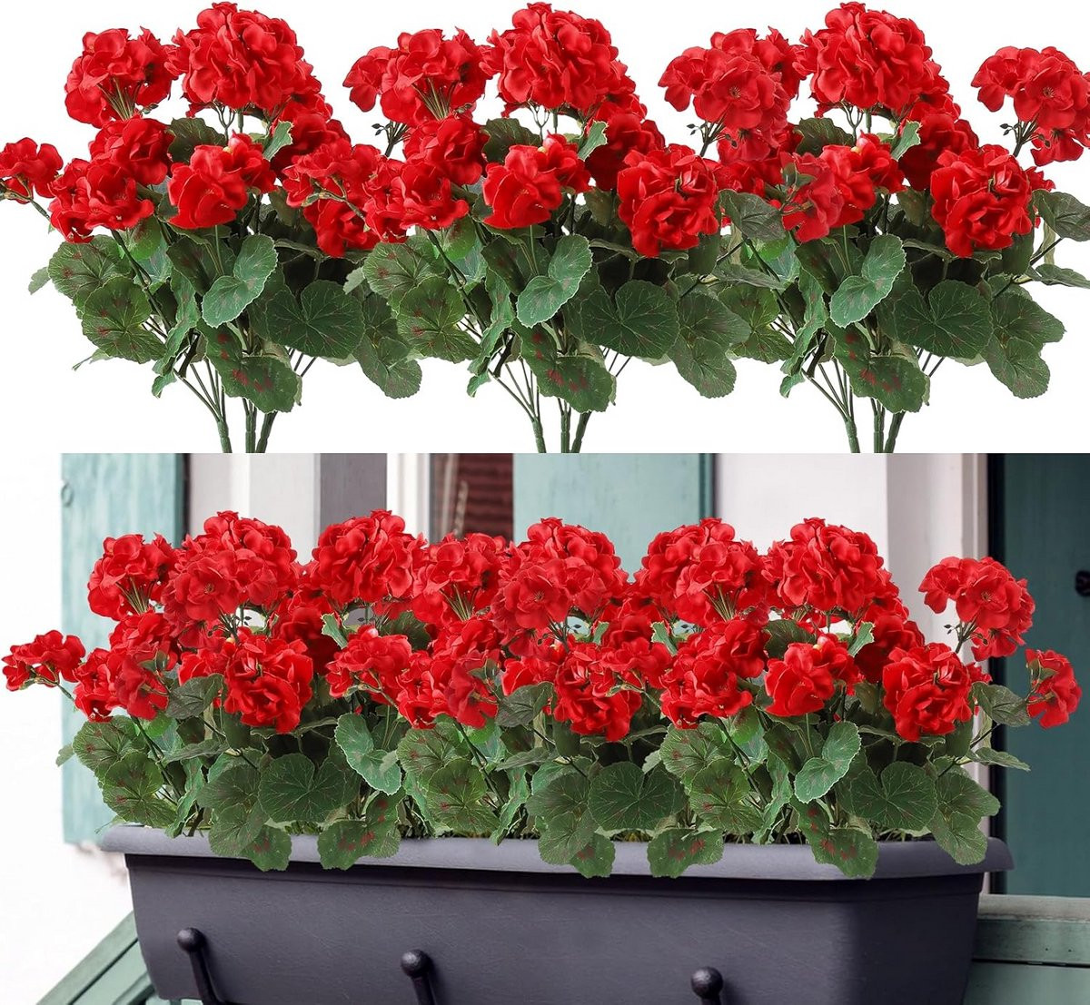 3 Stuks Realistische Kunstbloemen Geraniums voor Decoratie