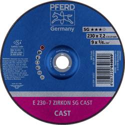 PFERD TOOLS 62223738 E 230-7 ZIRKON SG CAST Schruppscheibe gekröpft Durchmesser 230 mm Bohrungs-Ø 22.23 mm Grau-/Sphäroguss, Gusshaut 10 St.