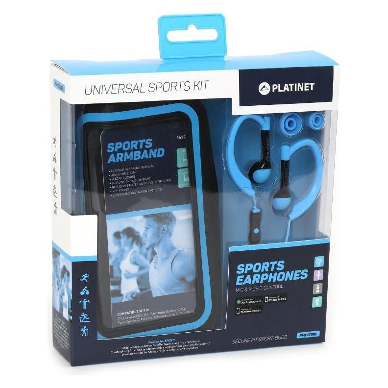 Platinet Sport + Armband PM1070 Kopfhörer (42927) (NC, Kabelgebunden) (PM1070BL)