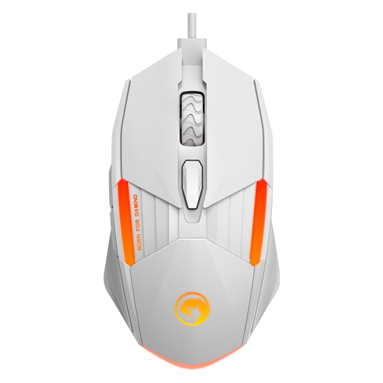 Marvo Scorpion M291 WH CAPO Gaming-Maus, kabelgebunden, 7 Farben, Beleuchtung, 6400 dpi, Weiss (Kabelgebunden) (M291 WH)