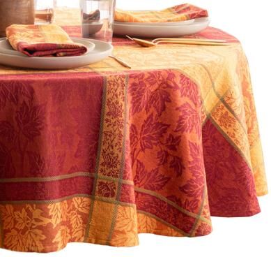 Threadmade Maplewood Jacquard Harvest Cotton Tablecloth