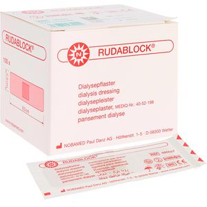 Nobamed Pflaster Rudablock Injektion, 100 Strips, steril, sensitiv, elastisch, 2,5 x 8,5cm