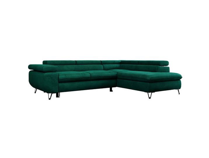 ECKSOFA PEDRO L Dunkelgrün Velvet - Rechts Seite