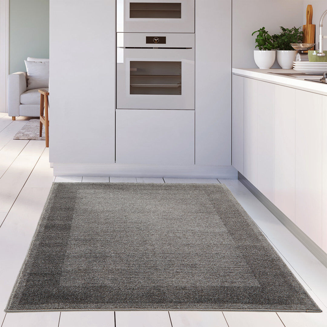 THE RUGS Ephesus Collection Living Room Rugs Bordered Design in Grey Grey Rectangle 160 x 230cm