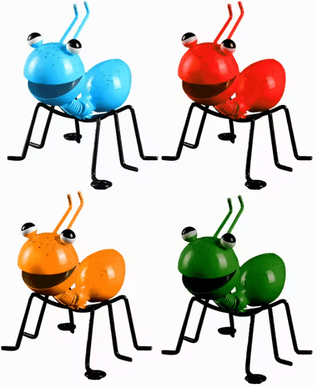 Inspire Curations Cute Metal Ant Wall Art Set 3D Garden & Indoor Insect Sculpture Decor mix 2pcs