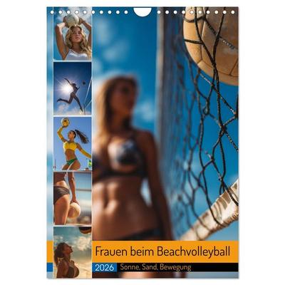 Frauen beim Beachvolleyball - Sonne, Sand, Bewegung (Wandkalender 2026 DIN A4 hoch), CALVENDO Monatskalender