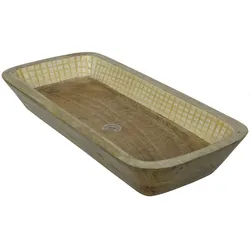 MARELIDA Deko Schale rechteckig Mangoholz Zierschale Dekotablett 40cm natur