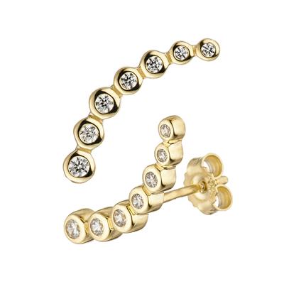 Paar Ohrstecker JOBO "Ohrringe mit 14 Zirkonia", gold (gelbgold 333), Ohrringe, Damen, Gelbgold 333, 333 Gold
