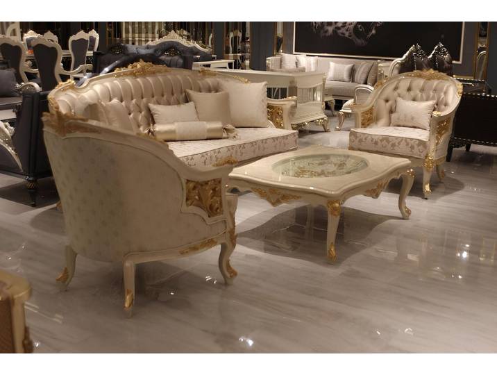 Xlmoebel Polstergarnitur Stilvolles Wohnzimmer Sofa Set mit 2 Sesseln, (Polstergarnitur, 3-tlg., 3-teiliges Sofa-Set), Made in Europa