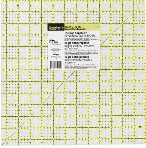 Prym Anti-Rutsch-Lineal "Omnigrip", in Inch-Einheit, Größe: 12,5 x 12,5 Inches