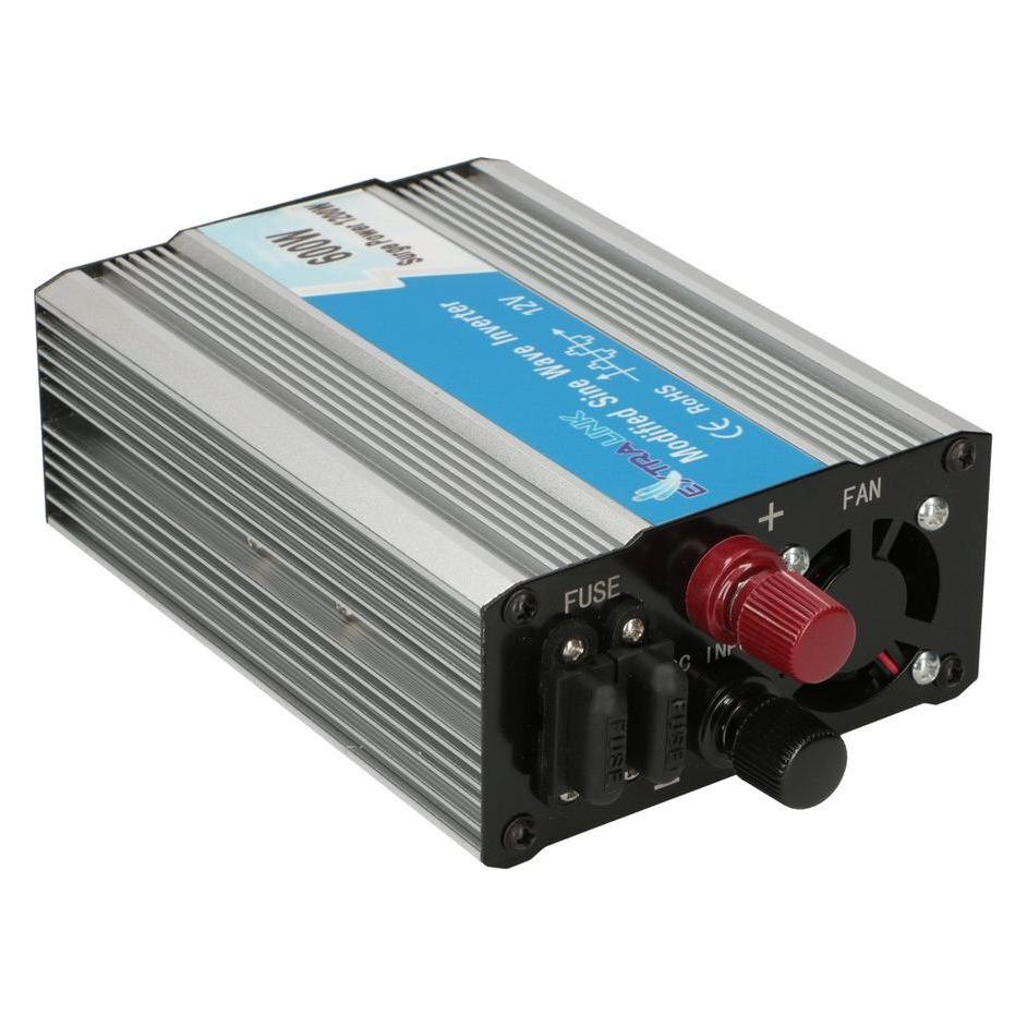 Extralink VOLTAGE CONVERTER -,, MODIFIED SINUS OPIM-600W power adapter/inverter Auto Aluminium (EX.18051)