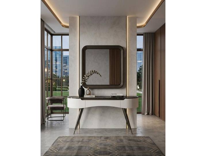 Xlmoebel Kommode Elegante Holzkonsole mit Spiegel – modern, robust und zeitlos, Made in Europa