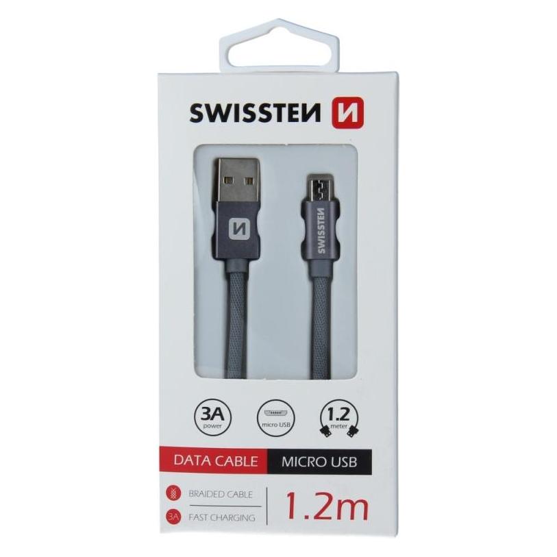 Swissten Datenkabel Textil USB / Micro-USB 1.2 M (1.20 m) (71522202)