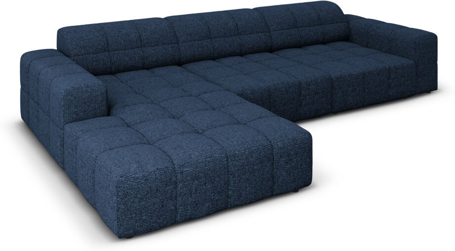 Micadoni Home Chicago 4 Seater Corner Sofa Blue 70cm H X 166cm W X 284cm D