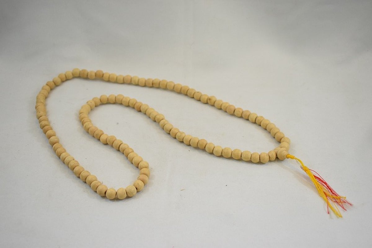 ZoeZo Design Mala Houten Decoratieketting - Ecru - Lengte: 45 cm
