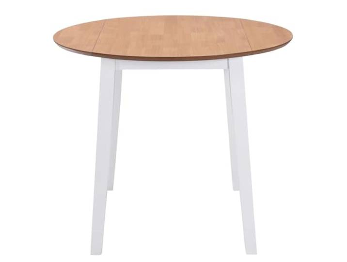KFGWERSTY Esstisch 90 x 75 cm aus MDF Weiß-Naturholz Platzsparend zusammenklappbar, Leichte Reinigung, Skandinavisches Design, Für kleine Küchen und Essbereiche