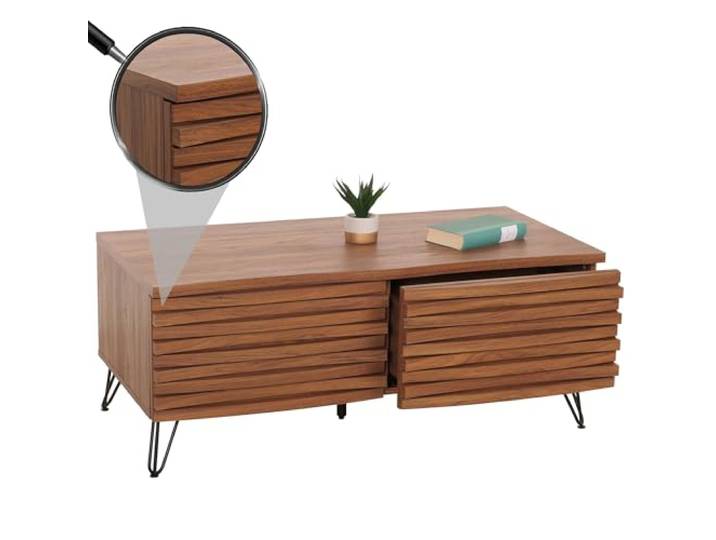 Mendler Couchtisch HWC-M49 46x110x55cm MDF - Walnuss-Optik
