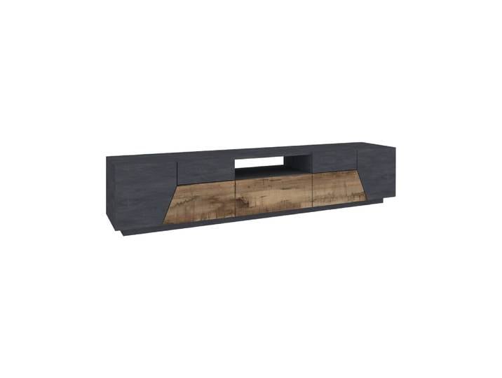 Meuble tv effet bois beige, ardoise 220x43h46 cm