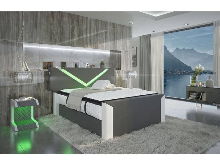 Boxspringbett Lyon in Leder