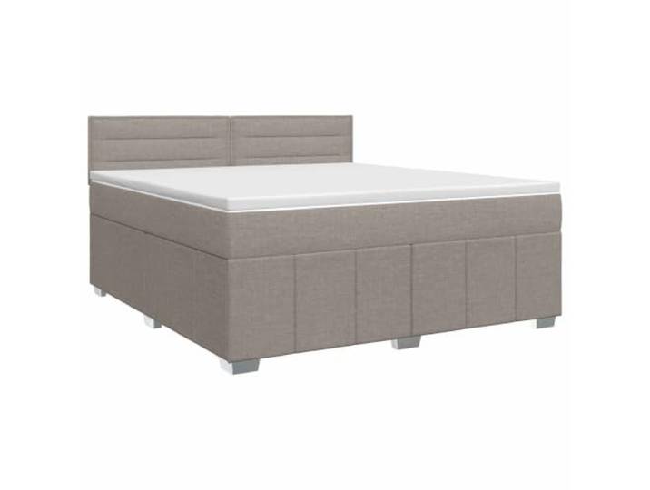 KTHLBRH Boxspringbett mit Matratze Taupe 140 x 190 cm Stoff Modernes Design, verstellbares Kopfteil 78-88 cm, Taschenfedern, waschbare Bezüge, Kunststoffbeine, Verwendung im