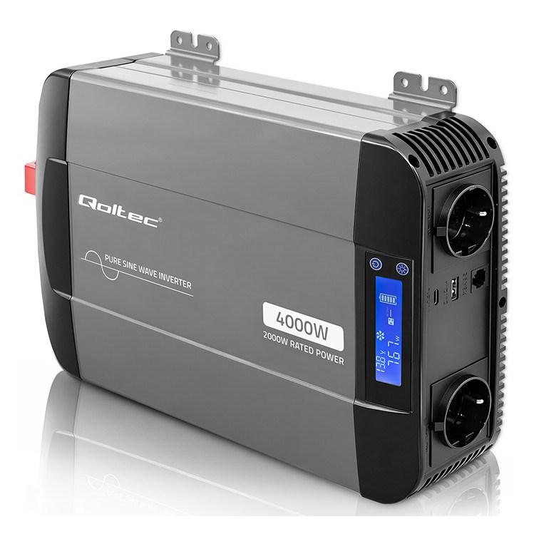 Qoltec Pure Sine Wave | 12V na 230V | 2000/4000W (52691)