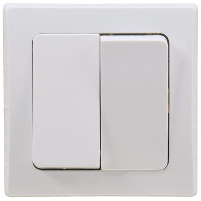ChiliTec DELPHI 2-fach Serien-Schalter 250V AC / 10A, inkl. Rahmen, UP, weiß