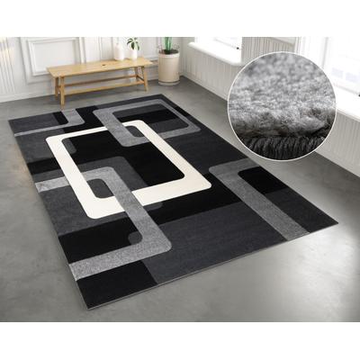 Teppich OTTO HOME "Maxim" Gr. 8, schwarz, B:280cm H:13mm L:390cm, Kunstfaser, Teppiche, Teppich, Hoch-Tief-Effekt, Kurzflor, 3D-Design, Kundenliebling
