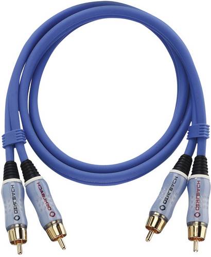 Oehlbach Cinch Audio Anschlusskabel [2x Cinch-Stecker - 2x Cinch-Stecker] 1.00m Blau vergoldete Steckkontakte BEAT!